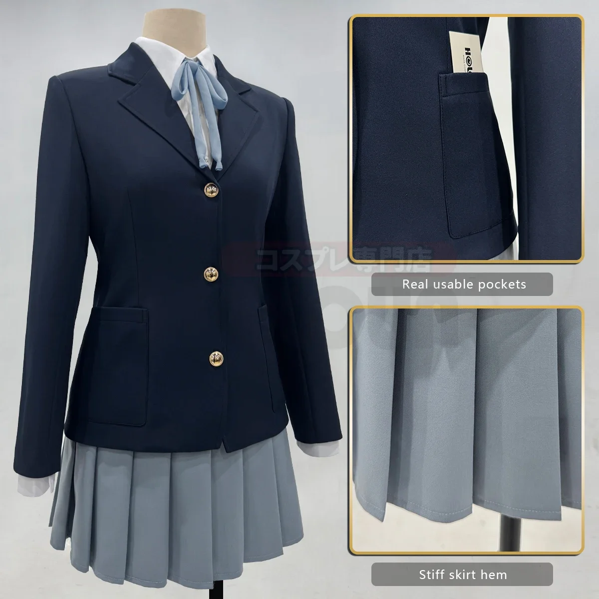 أزياء كوسبلاي K-ON أنيمي هيراساوا يوي أكياما ميو تيناكا ريتسو التأثيرية قميص تنورة بدلة ملابس يومية هدية اتفاقية كوس