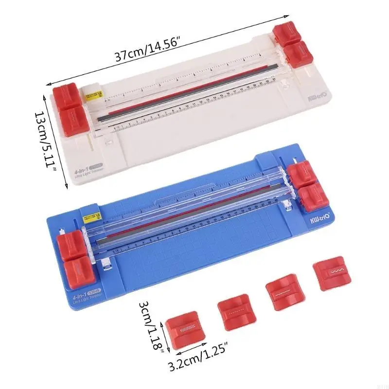 M5TB 4 in 1 Paper Trimmer with Skip Straight Fold Line Cutter for Head Side Ruler 9" Cutting Length Paper Cutting