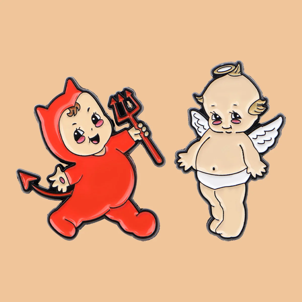 Alfileres esmaltados de Ángel para bebé, broche de figuras de dibujos animados, insignia en mochila, Pin de solapa, accesorios de disfraz, joyería de moda, regalos para amigos
