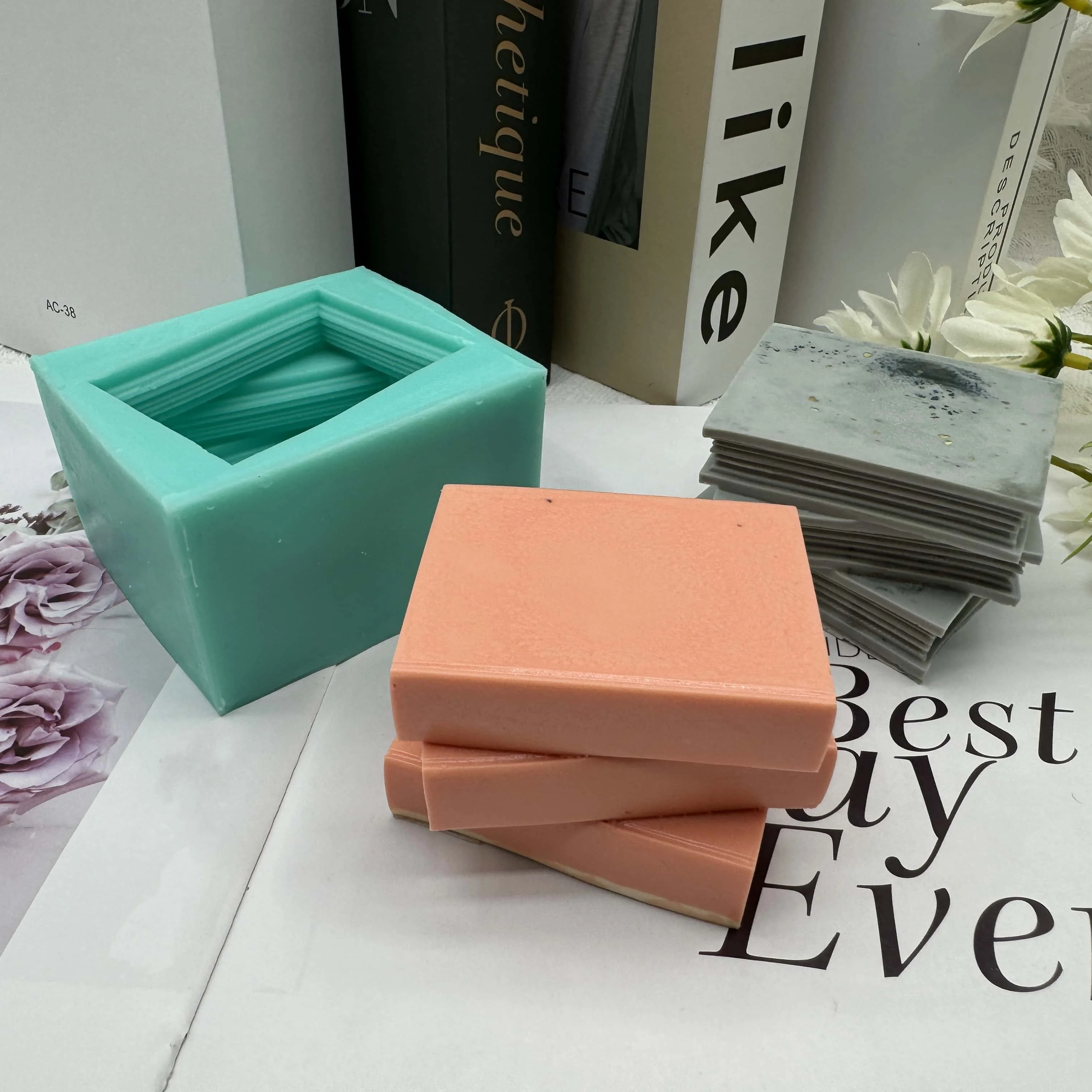 3D Book Soap Mold Handcraft Candle Wax Melt Molds Chocolate Cake Mould Aromatherapy Plaster Resin Crafts Silicone Mold Mould