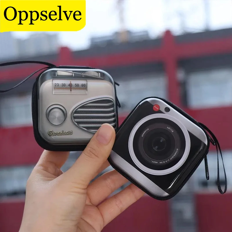 Creative Mini Tinplate Coin Purse Earphone Storage Funny Pattern Bag Camera Retro Record Tape Cute Purse Key Coin Bag Coin Purse