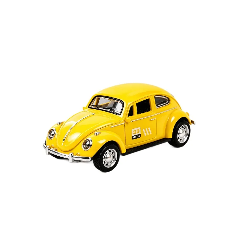1 36 Scale Retro Classic Beetle Car Model Inertia Powered Openable Doors Optional Sound Light Effect Home Desktop Decor Ornament view 5