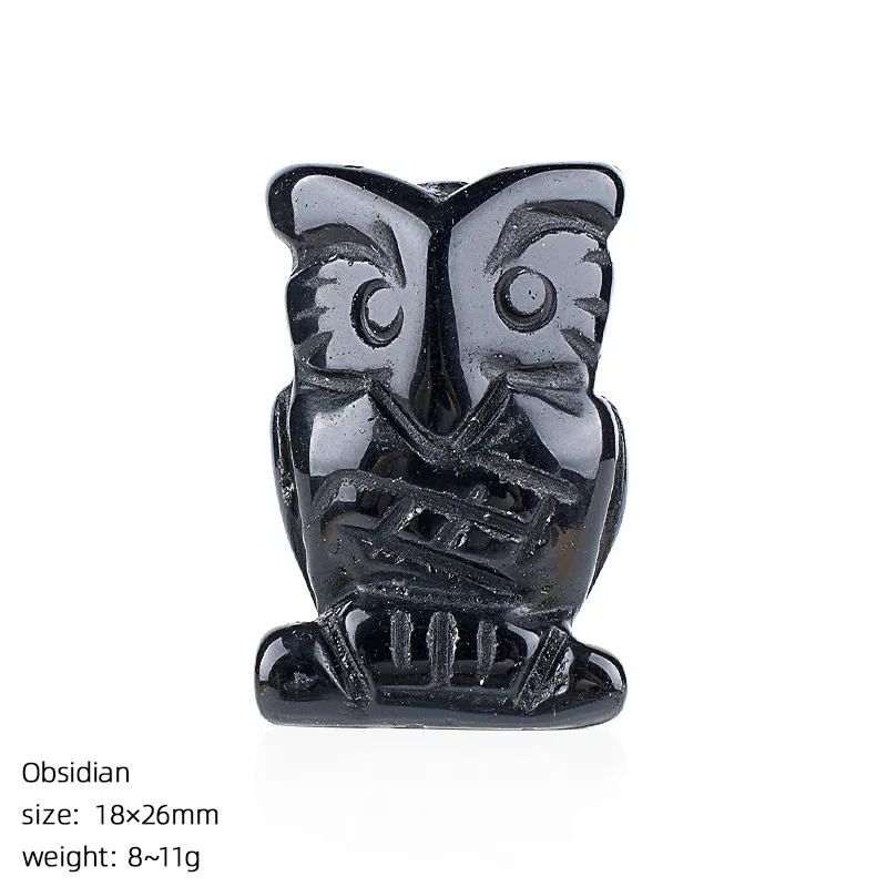 Owl Figurine Stone Carving Crafts Statue Natural Gemstone Healing Crystals Reiki Christmas Gift Home Decor view 4