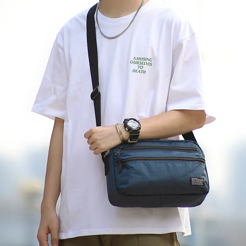 Causal Men's Shoulder Bag INS Trend Waterproof Messenger Bags Japanese Style Square Crossbody Travel bags for Men Sacoche Homme