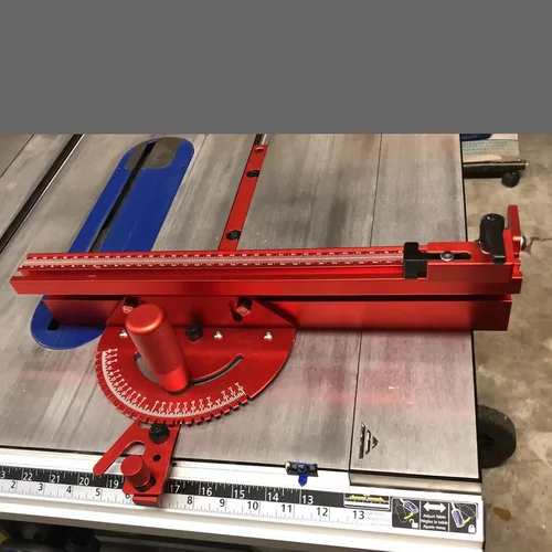 Barra de inglete de calibre de inglete de Sierra de mesa para 3/4 x 3/8 pulgadas, con tope abatible ajustable y valla para corte transversal de carpintería, corte de inglete