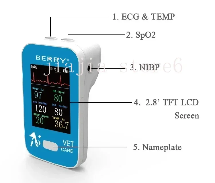 Veterinary monitor ecg handheld veterinary monitor multiparametros AM6200 veterinary monitor device