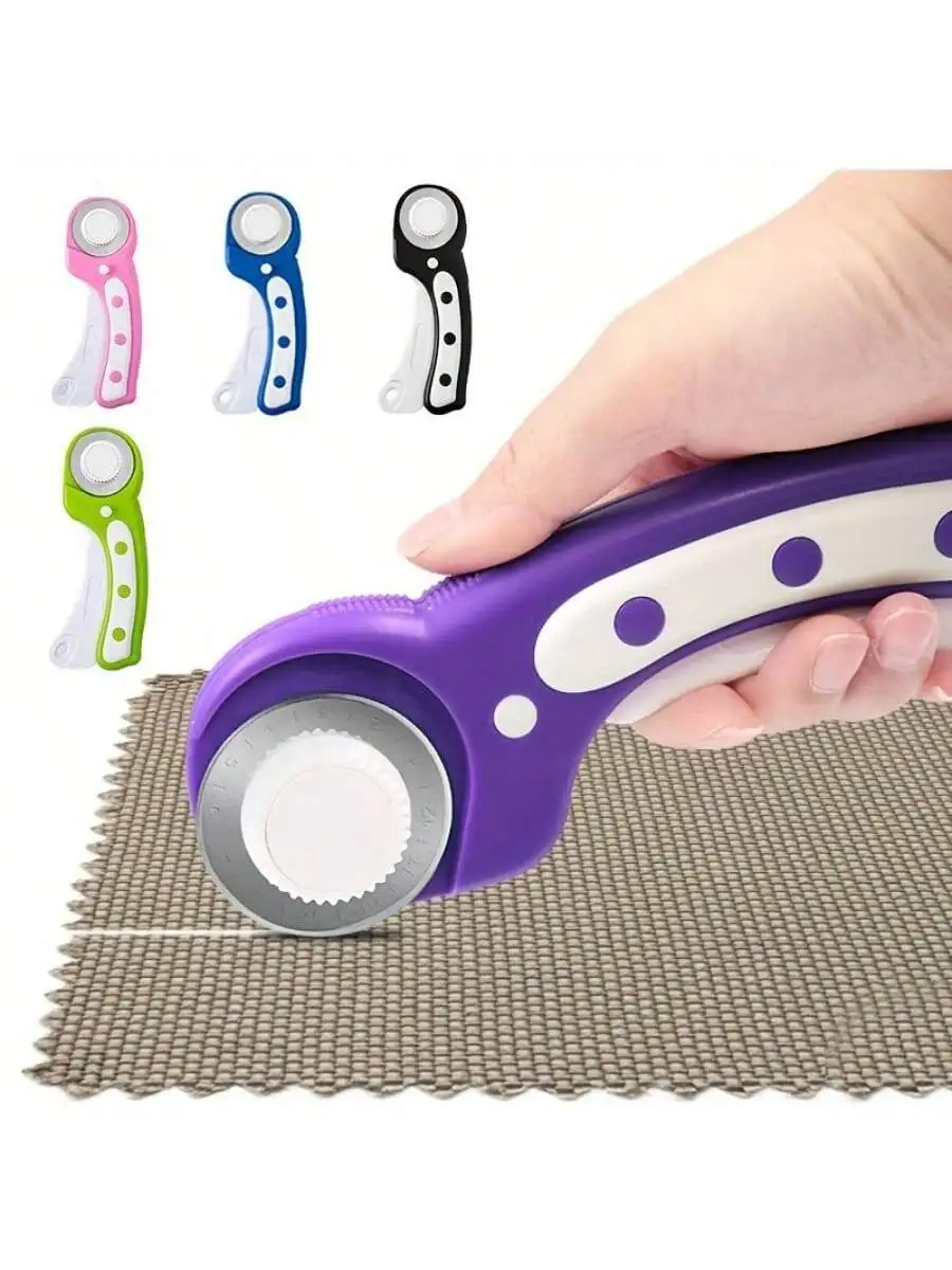 45mm Rotary Cutter, Ergonomic Rolling Cutter With Safety Lock For Fabric, Cloth, Paper, Faux Leather, Crafting Cutter