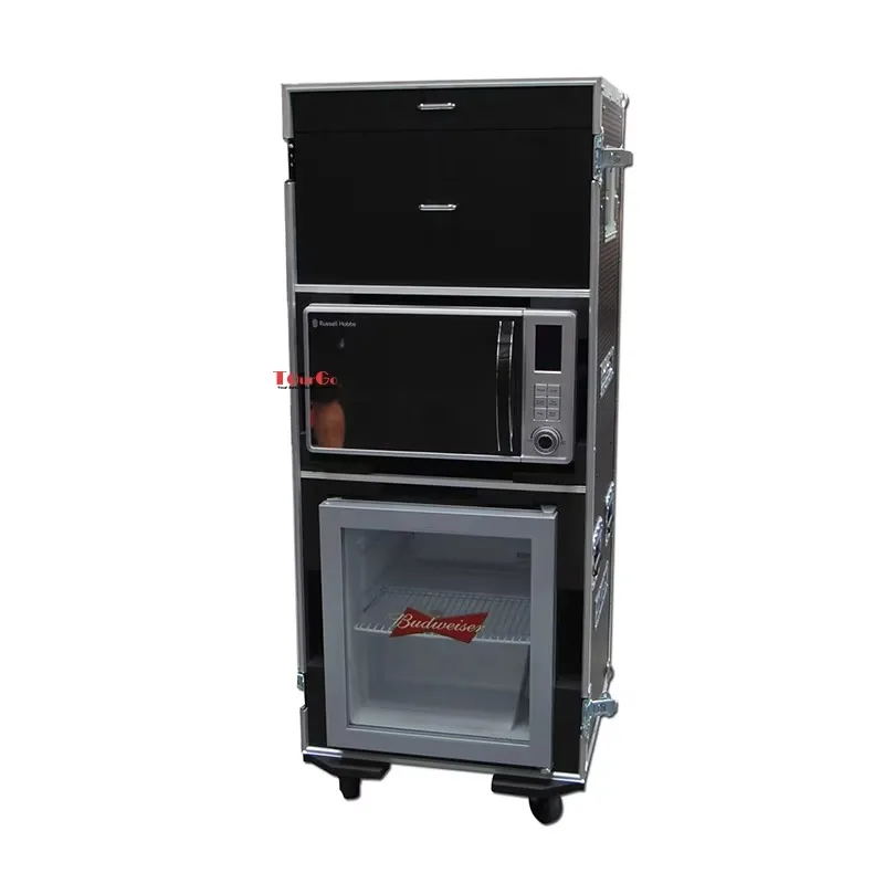 Mobile Fridge + Microwave Flight Case With Table Door