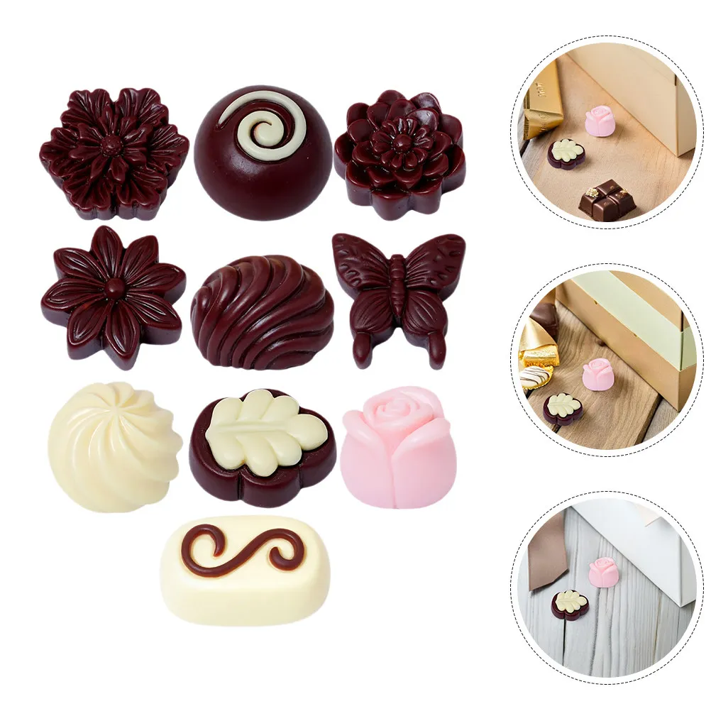 

30 шт. реалистичных декоративных конфет из смолы в виде шоколада для дня рождения, выпечки, демонстрации десертов, маленькие искусственные шоколадные украшения