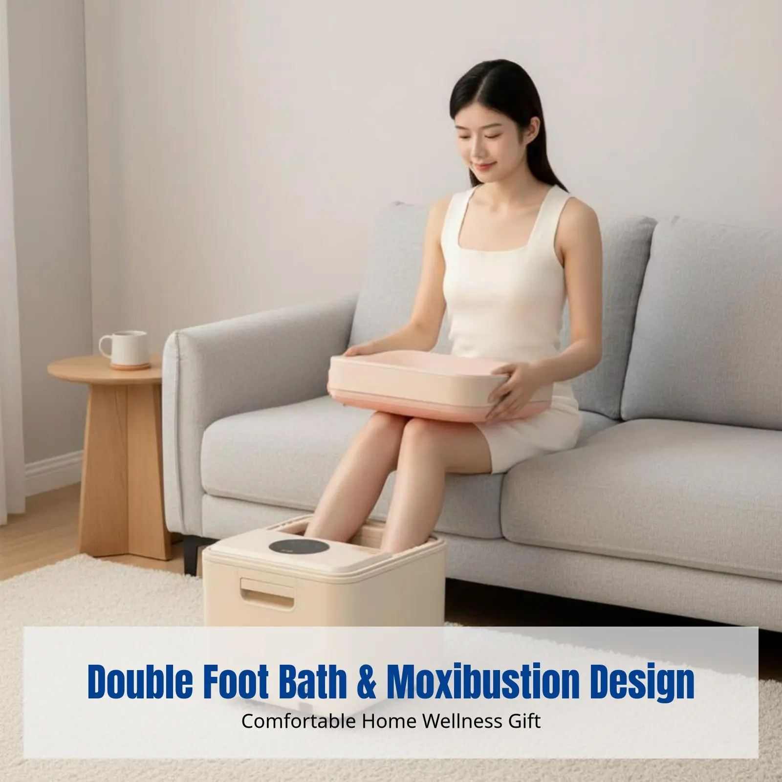 

Гидромассажная ванночка для ног с подогревом, интеллектуальная подушка-сиденье для моксотерапии, домашняя ванна для ног с регулируемой температурой, подарок