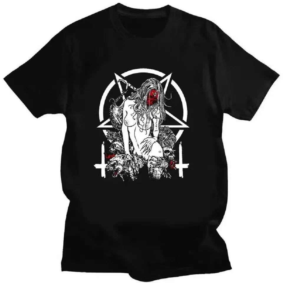 Satanic Nun Tattoos Unholy Tshirt Sexy Men T  Summer Comfort Funny Tee Shirt Print Creativity Novelty Male Short Sleeve