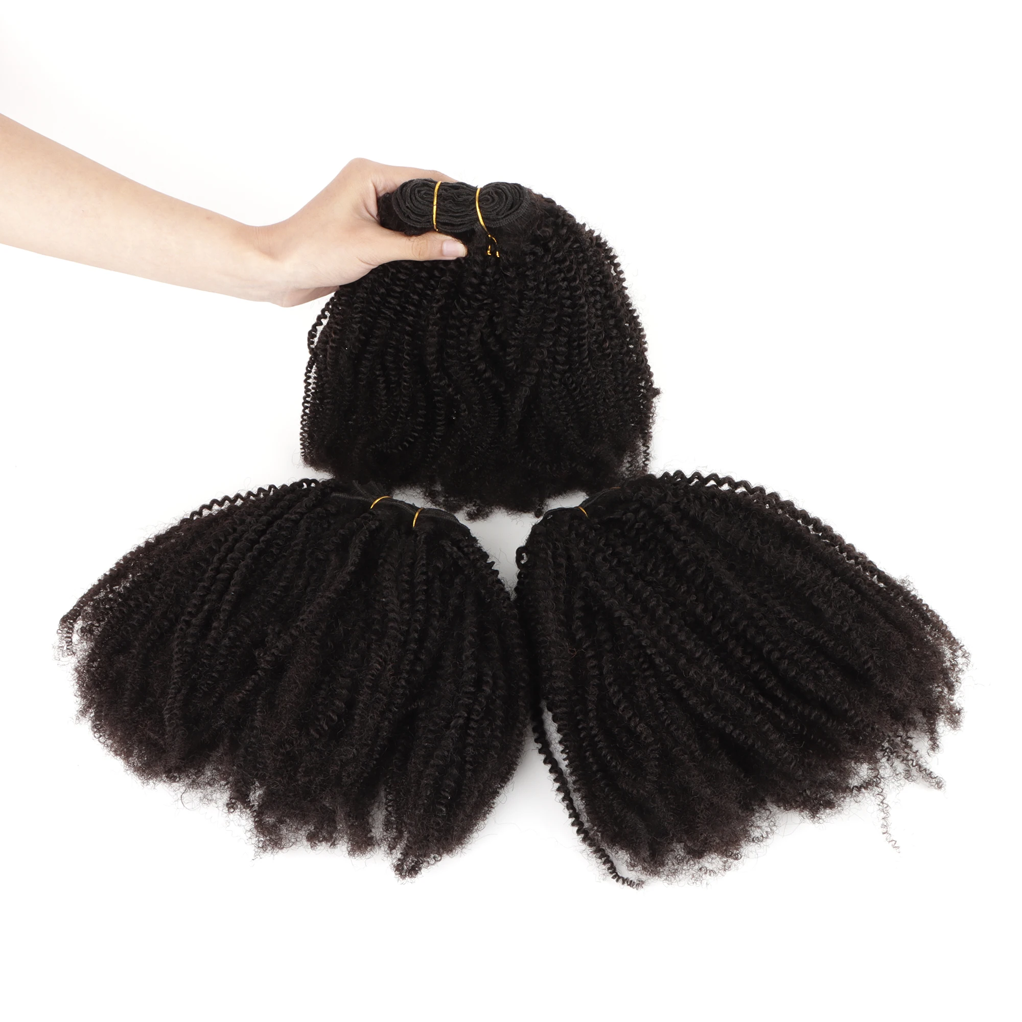 Afro Kinky Curly 18inches 100g Brazilian Curly Human Hair Weaves Weft Virgin Brazilian Human Hair Extensions Black Fashion Style