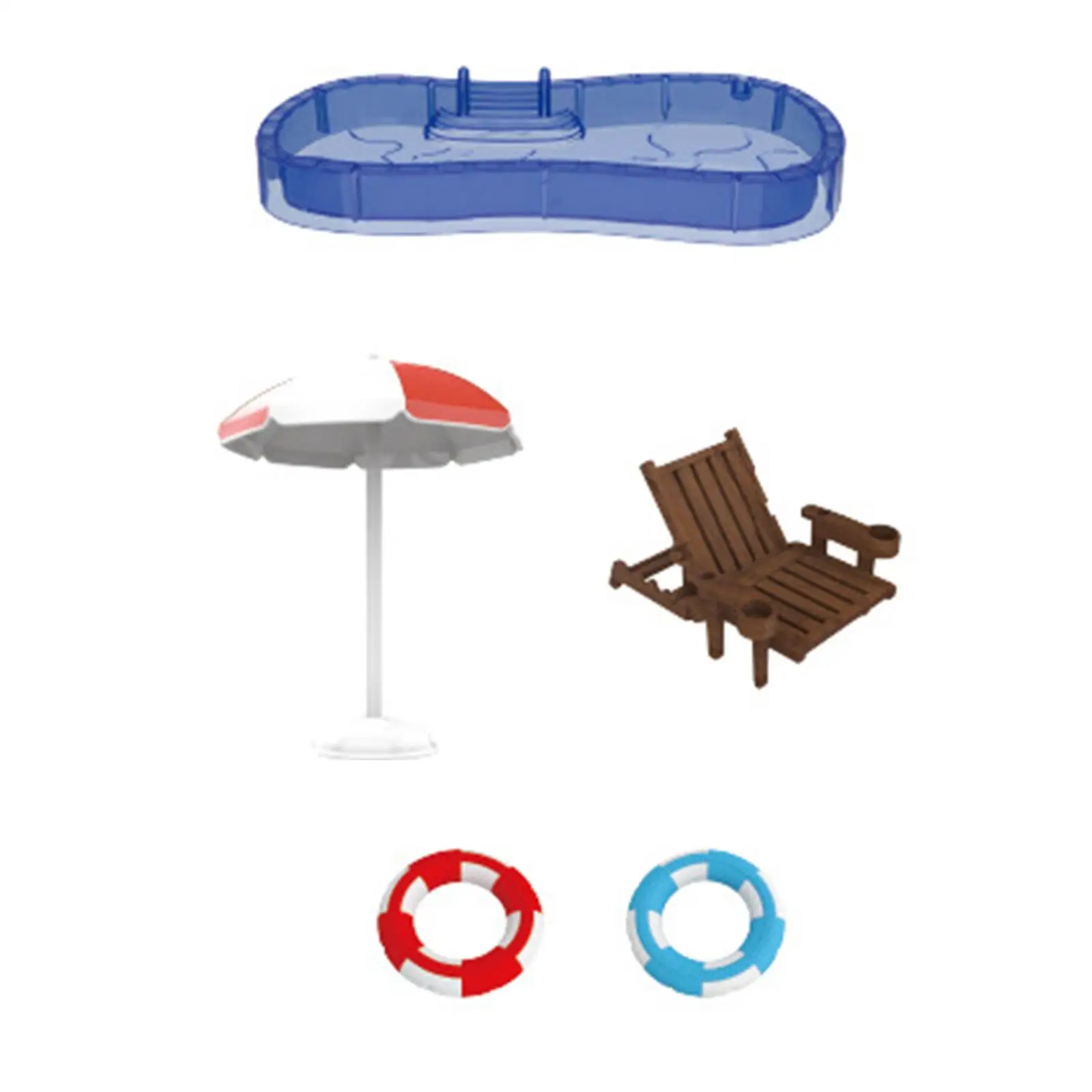 Juego de piscina para casa de muñecas, juguete de simulación, suministros, accesorio