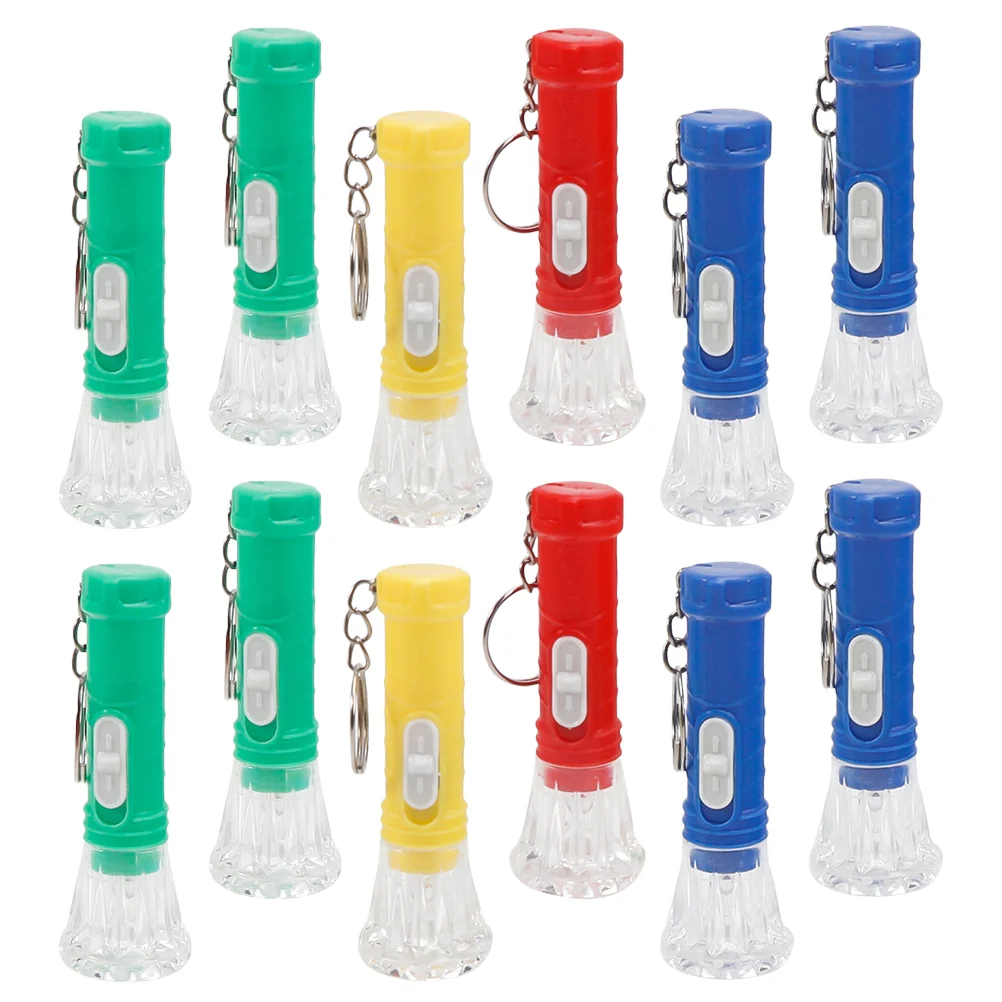 20 Pcs Flashlight Keychain Flashlights For Kids Pen Glowing Pendant Plastic Button Hanging Mini Supply LED Toddler