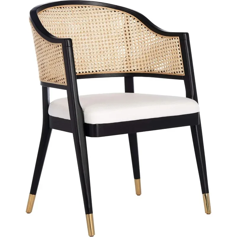 Couture Home Collection Rogue Black/Natural Rattan Living Room Dining Accent Chair (Fully Assembled) SFV4106A