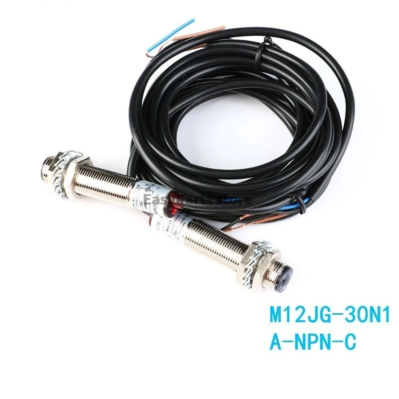 M12 Laser Photoelectric Switch NPN M12JG-30N1 Laser Sensor Switch Semi-waterproof DC 20 meters Distance NC Normally Closed