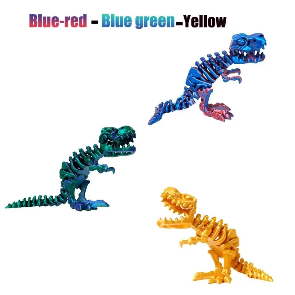 Kristal 3D-geprinte kristallen dinosaurus Draaibare poseable gewrichten 3D-geprinte Tyrannosaurus Rex Flexibele grote mond