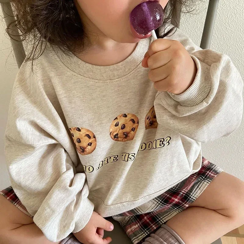 Bardibess New Autumn Kids Sweatshirt Boys Cute Cookies Hoodie Children Clothes