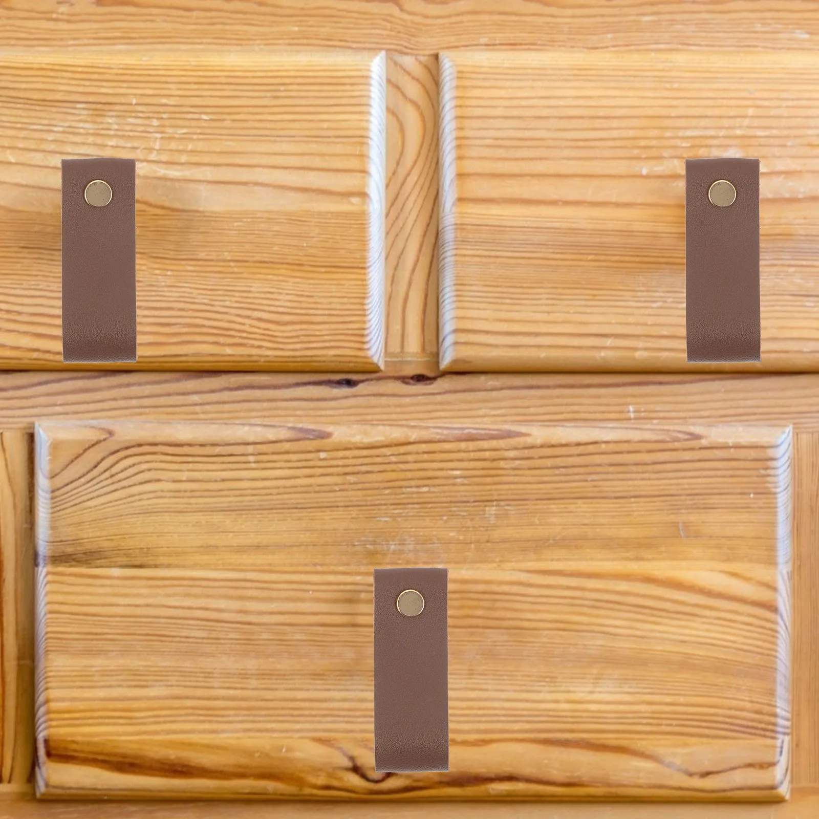 

4pcs Cabinet Door Knobs Brown H les for Wardrobe Drawer Furniture Accessory Durable Premium Hardware Decor