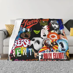 Broadway Musical Collage Throw Blanket For Sofa Thin For Decorative Sofa Sofa christmas gifts Blankets