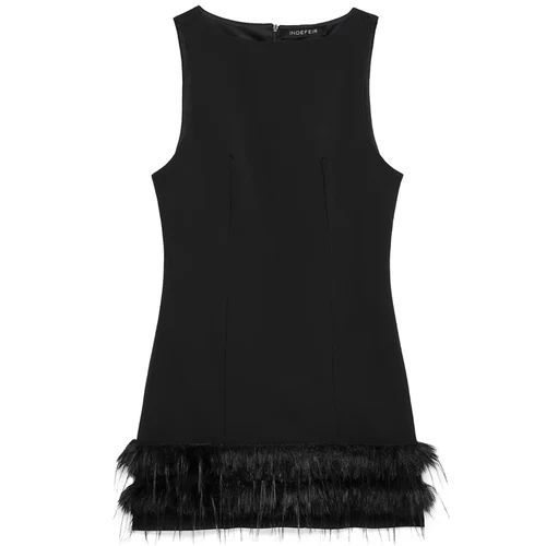 Imagen 2 del producto HXAO vestido de plumas negras Vestidos para mujer otoño 2025 Vestidos de fiesta elegantes Mini vestido veraniego elástico sin mangas Vestidos de noche elegantes