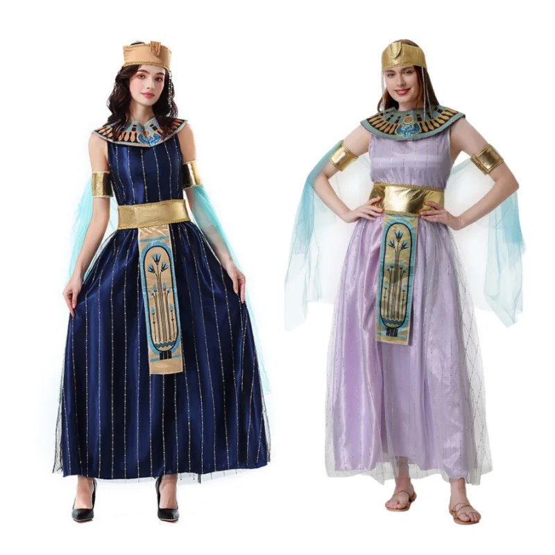 Disfraz de cosplay de la diosa griega Cleopatra, estilo medieval, corte romano, Atenea.