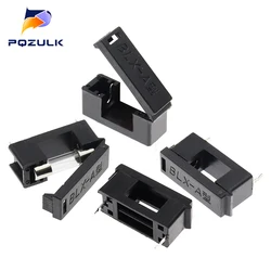 10Pcs 5x20mm Fuse Holder With Cover Chassis/Panel Mount BLX-A Black For PCB Board S08 Drop ship