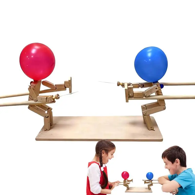 Balloon Bamboo Man Battle Whack A Balloon Challenging Wood Game With 20 Balloons Tabletop Board Game Toys gift For Kids Adults