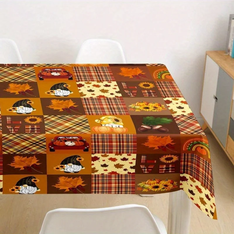 

Tablecloth Autumn Harvest Tablecloth Polyester Rectangular Table Cover Multiple Sizes Machine Washable for Thanksgiving Fall Parties Dining Table Decor Indoor Outdoor Use Durable Easy Clean Reusable Seasonal Tablecloth