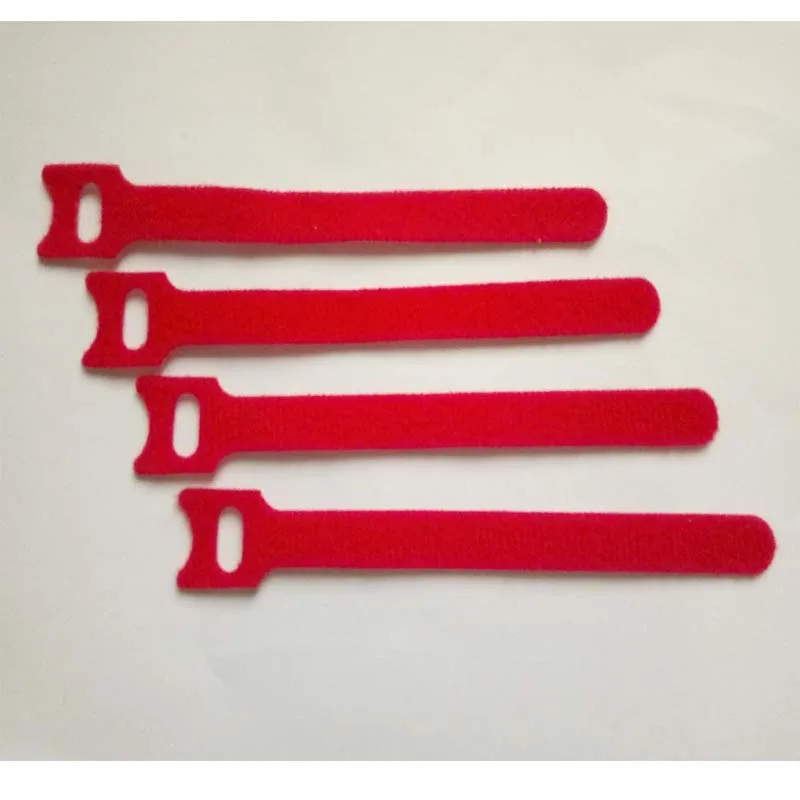 90pcs 200*12mm Red Magic Nylon Reusable Cable Ties with Eyelet Hole Multi Fastener Cable Management Hook and Loop Cable Straps