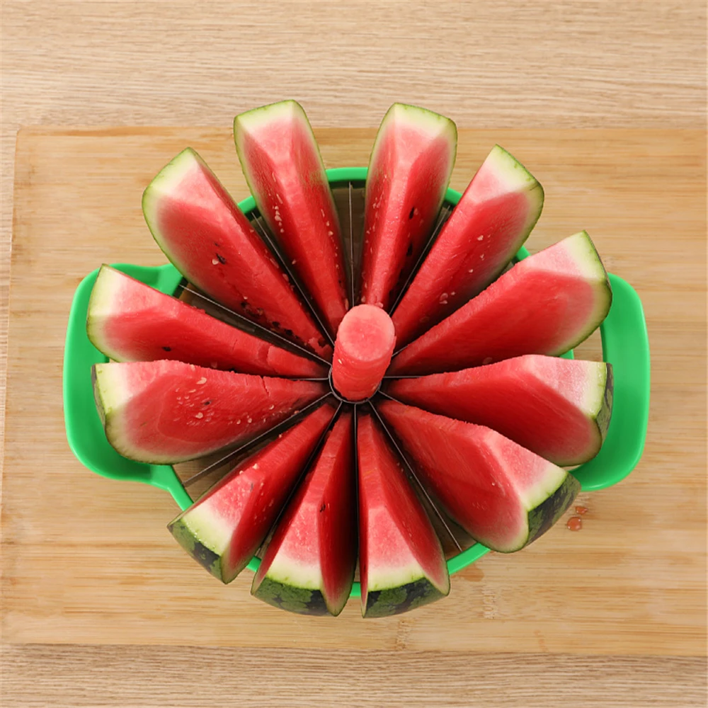 Kitchen Watermelon Slicer Creative Circle Melon Cutter Fruit Knife Stainless Steel Fruit Cutting Slicer Practical Tools 25x33cm