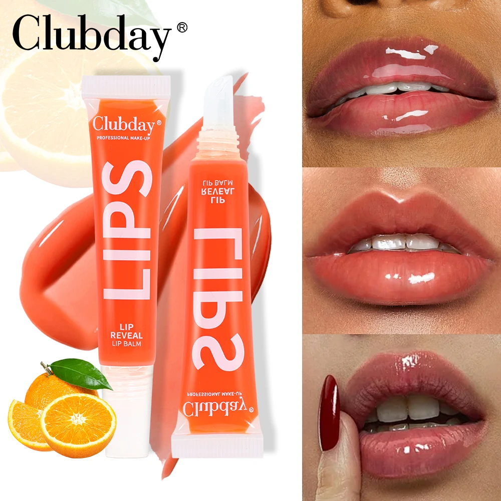 Clubday 9 Color Fruit Lip Oil Lasting Moisture Lip Balm Lip Gloss Makeup For Women Transparent Lip Glaze Portable Daily Makeup