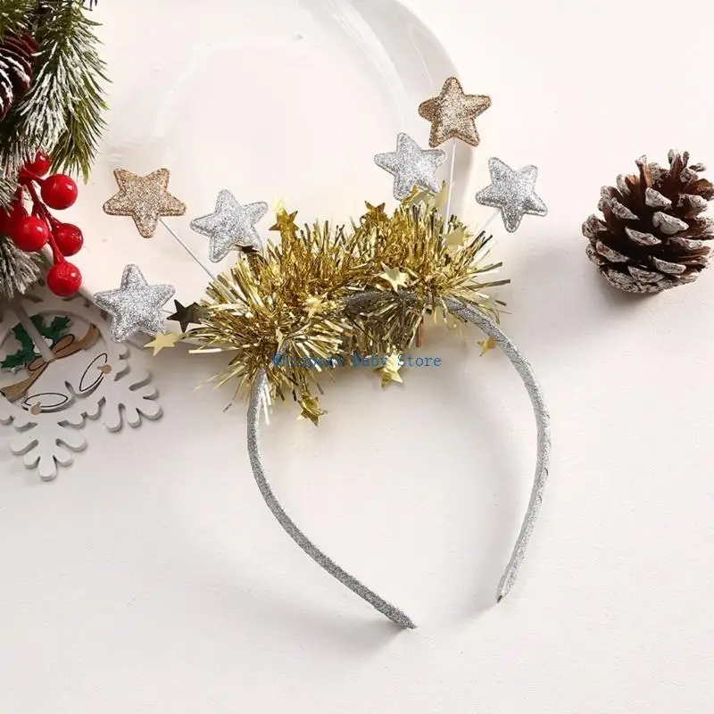 

U90E Star New Year Christmas Headwear Headband Photo Props Party Cosplay Costumes Dancing Party Headband Christmas