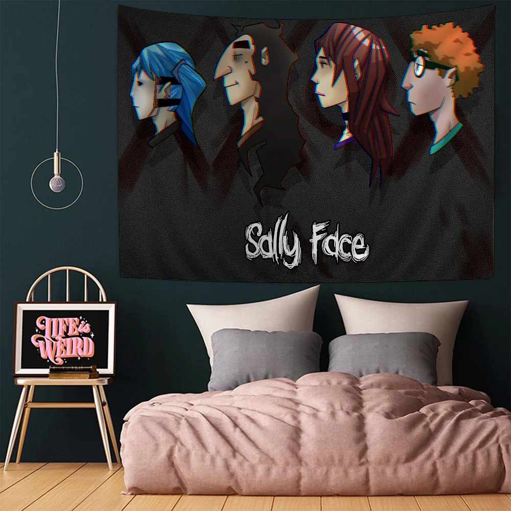 Sally Face Game Hanging Bohemian Tapestry Hanging Tarot Hippie Wall Rugs Dorm Japanese Tapestry