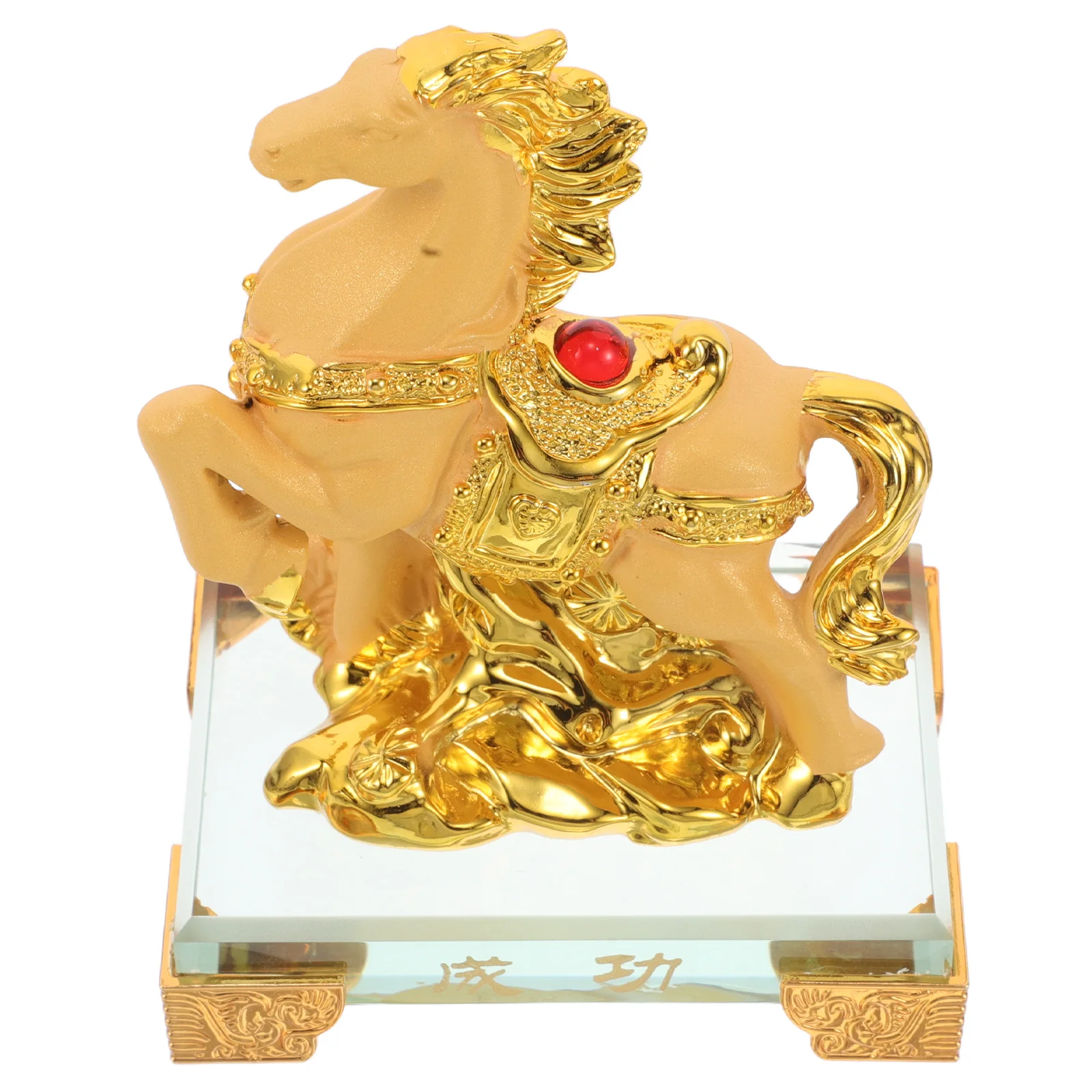 

Modern Horse Ornaments Rat Cow Tiger Adornment Golden Synthetic Resin Decorative Office