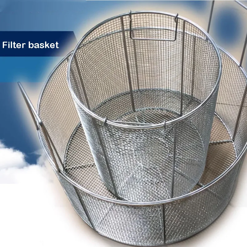 OD.20CM cylindrical stainless steel wire mesh filter basket for disinfection sampling laboratory cleaning frying multiple uses
