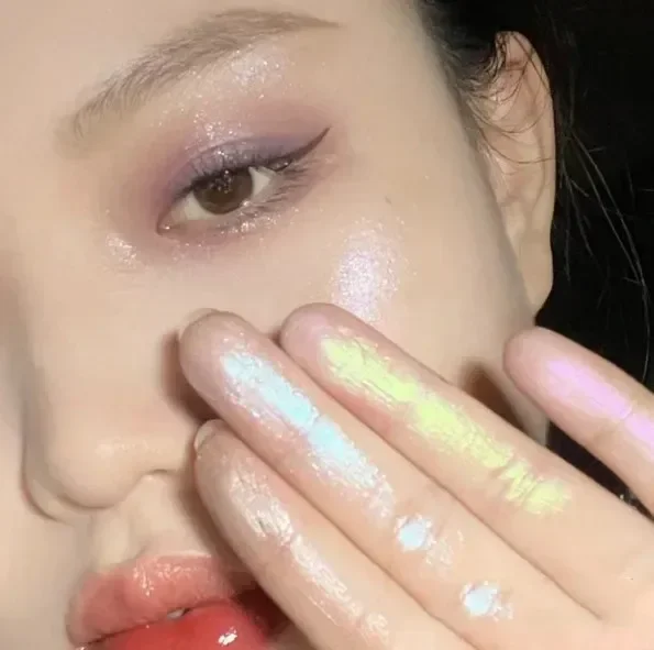 Żelowy rozświetlacz do makijażu z brokatem, rozświetlający twarz i ciało, naturalny efekt konturowania, możliwość nakładania, błysk na imprezy i cosplay.