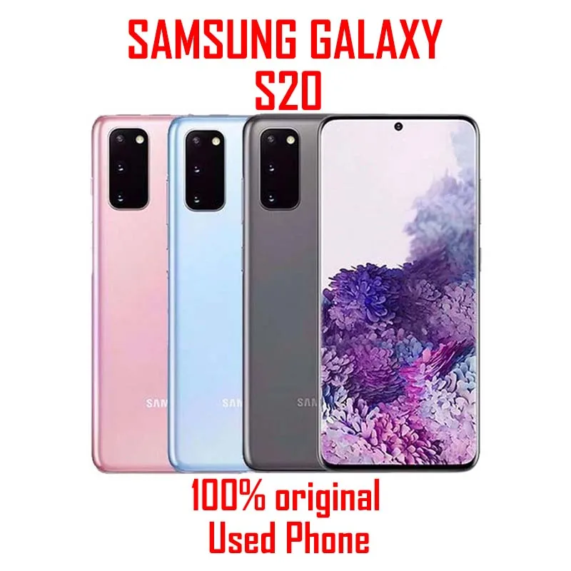 هاتف Samsung Galaxy S20 G981U1 G981B 5G NFC بشاشة 6.2 بوصة وذاكرة وصول عشوائي 12 جيجابايت وذاكرة قراءة فقط 128 جيجابايت وذاكرة قراءة فقط 64 ميجابكسل + 10 ميجابكسل سنابدراجون 865 أصلي S20 هاتف ذكي