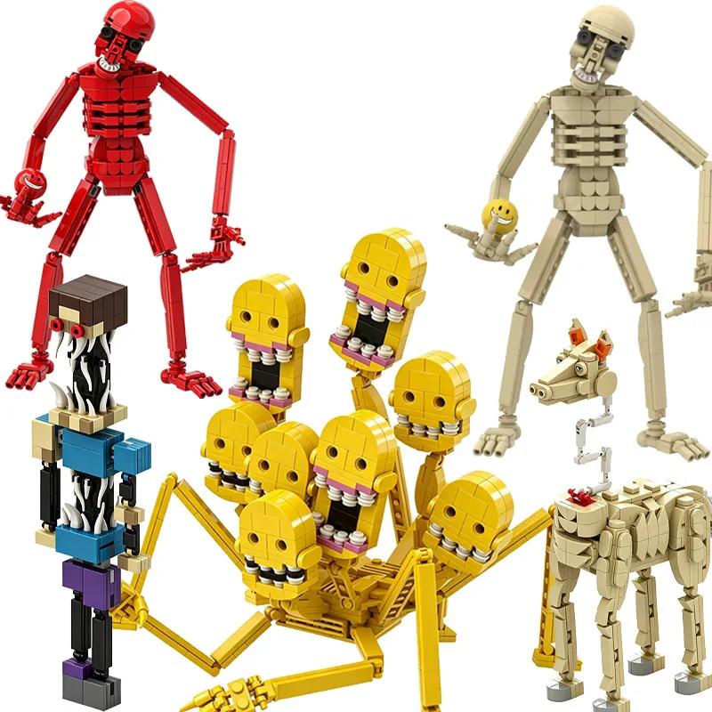 Funny Verity Building Blocks Terrifying Character Yellow Ball Bricks Figure Model Decoration Collection Toy