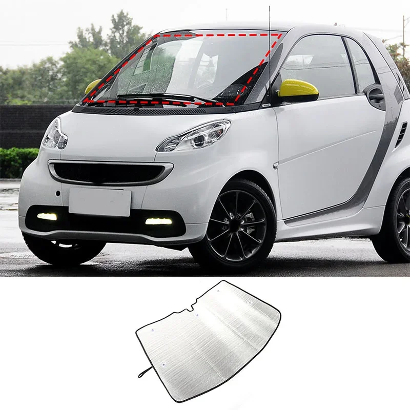 

For Mercedes Benz Smart Fortwo 2009-2015 Car Front Glass UV Protection Sunshade Sun Shade Aluminum Foil Interior Accessories