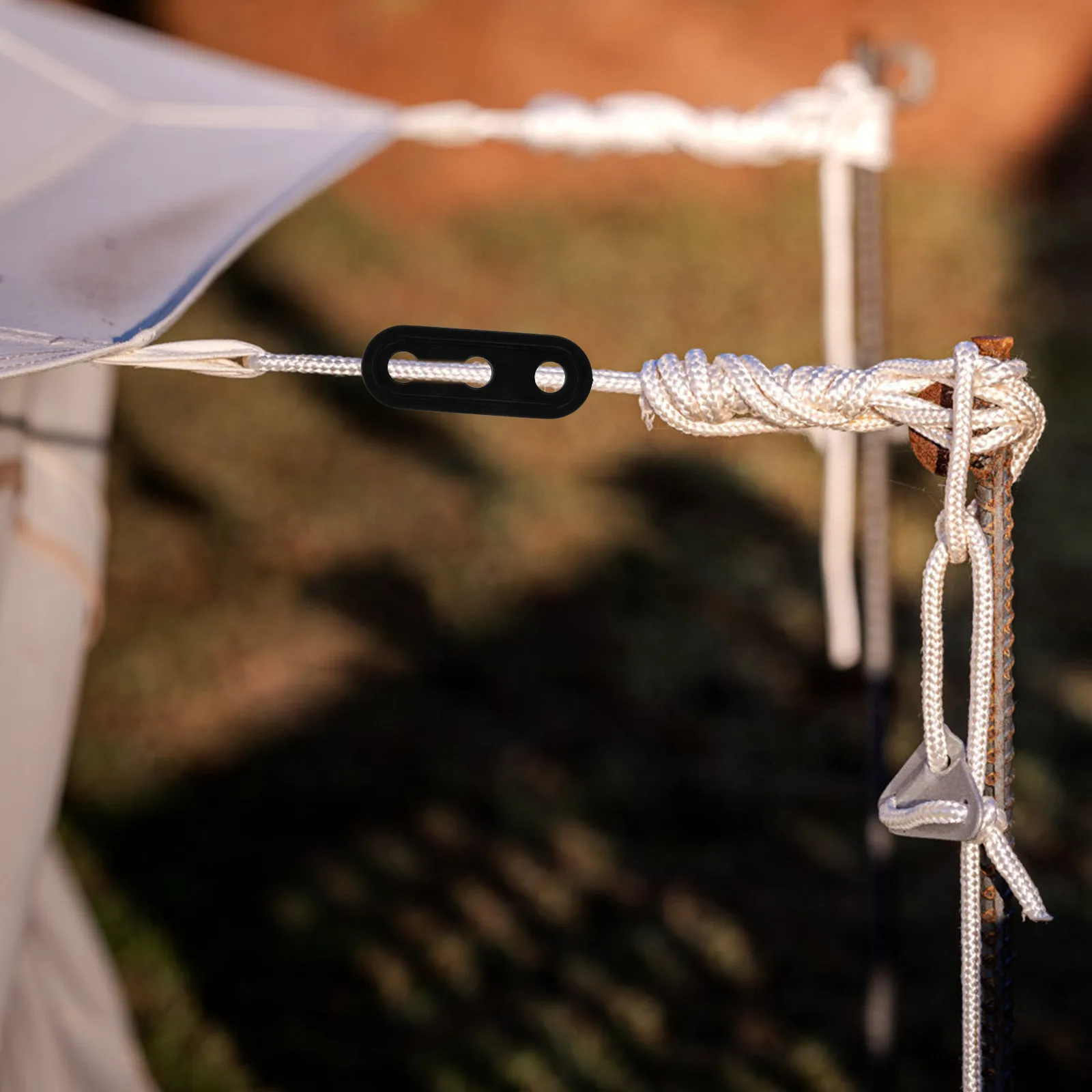 

100pcs Tent Wind Proof Rope Tent Rope Tensioner Tensioner Reusable Black Cord Fasteners Camping Gear Lightweight Plastic