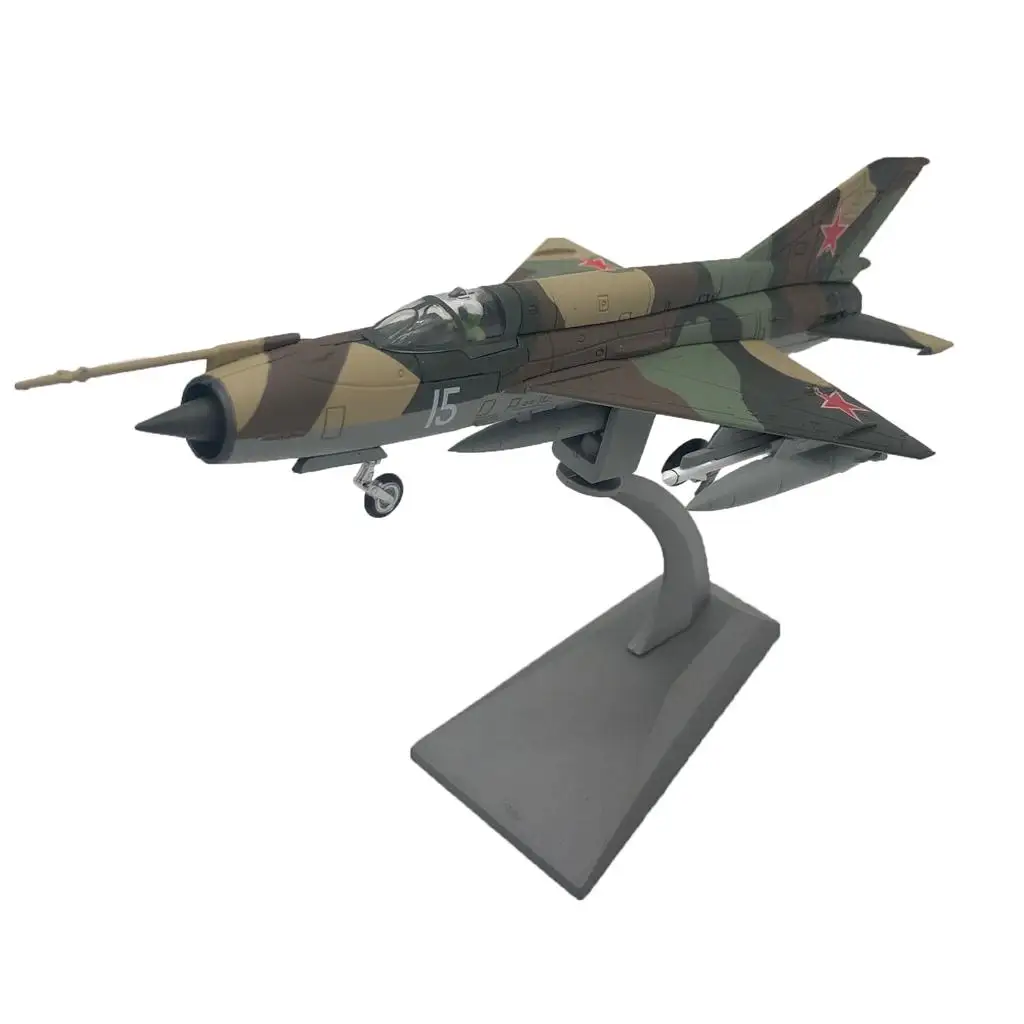 Avión de combate MIG 21 a escala 1:72, modelo del ejército, avión, decoración de la habitación de la oficina en casa