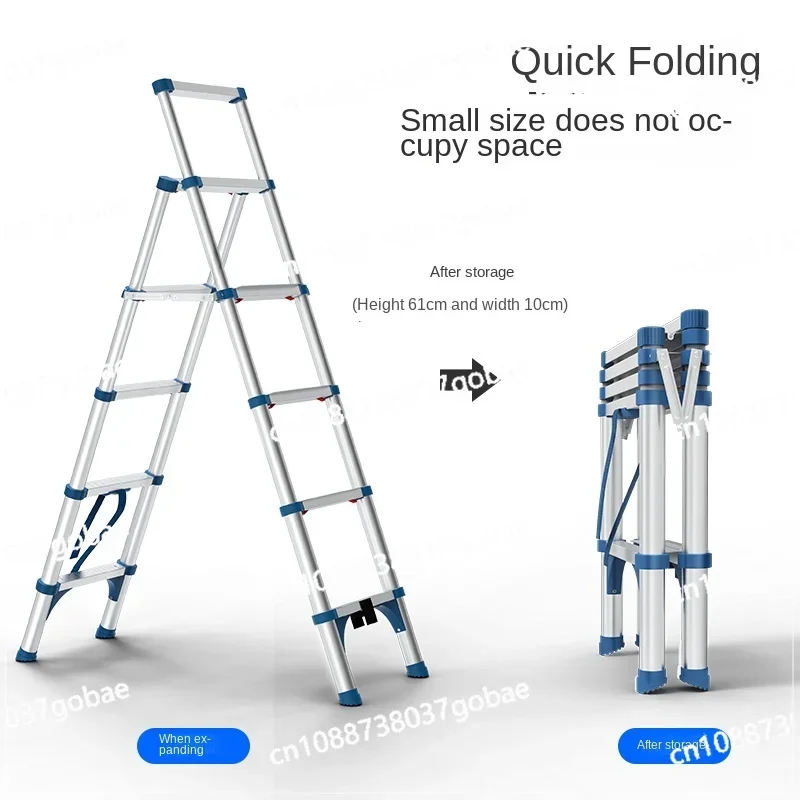 Ladder Household Collapsible Trestle Ladder Indoor Multi-Functional Aluminum Alloy Lifting