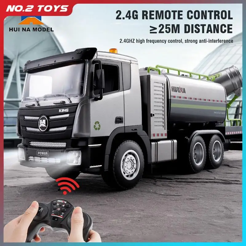 HUINA RC Truck Cars 9 Channels Remote Control Dust Cleaning Car Sanitation Vehicle Sprinkler Trucks Toys for Kids Christmas Gift