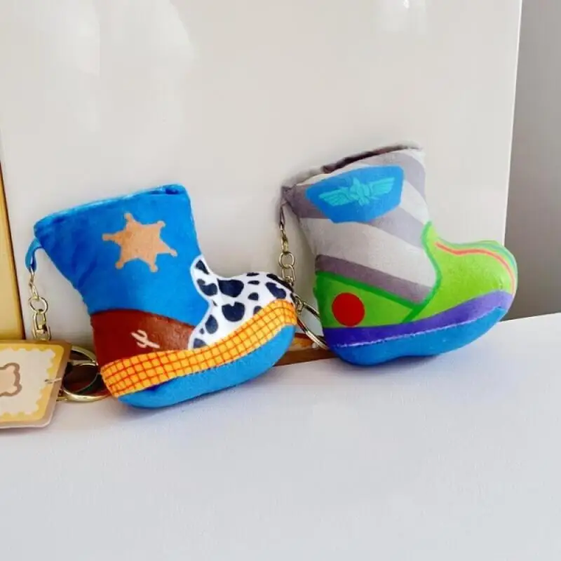 Disney Toy Story Woody Buzz Lightyear PP coton bottes porte-clés sac à dos portefeuille peluche pendentif dessin animé créatif fermeture éclair décoration