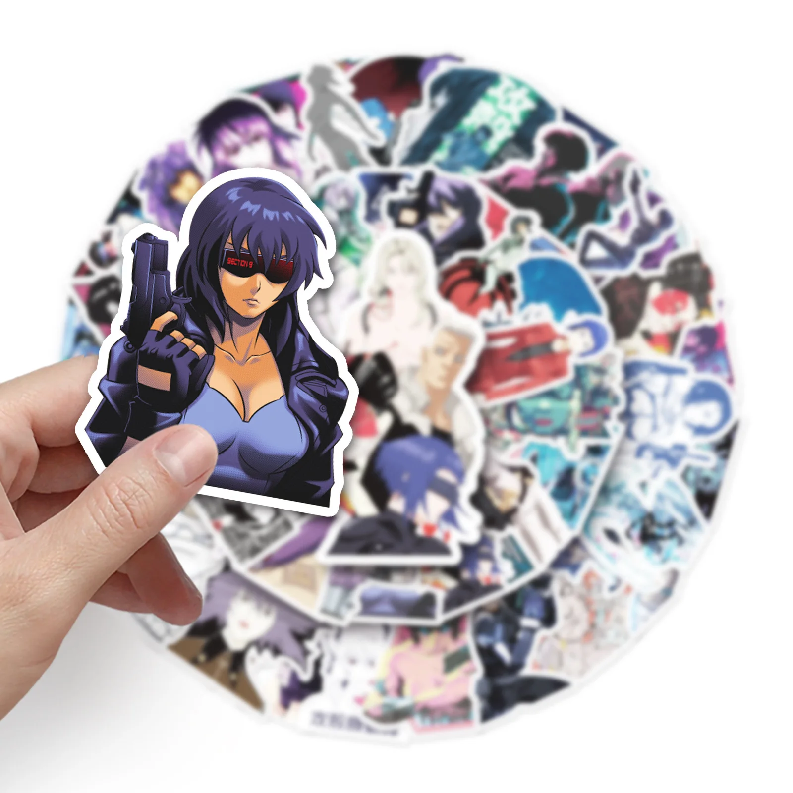 51pcs Ghost in the Shell Cartoon Stickers Mobile Phone Case Notebook Waterproof Decorative Stickers Supplies