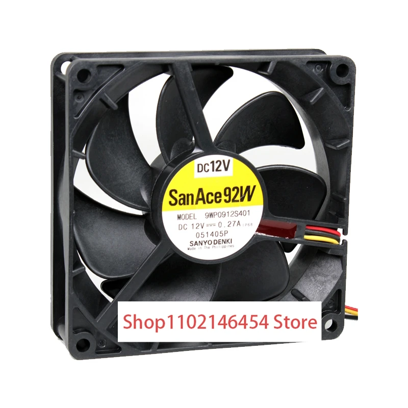 1PC PER SANYO DENKI 9WP0912S401 DC 12V 0.27A 90x90x25mm Ventola di raffreddamento a 3 fili