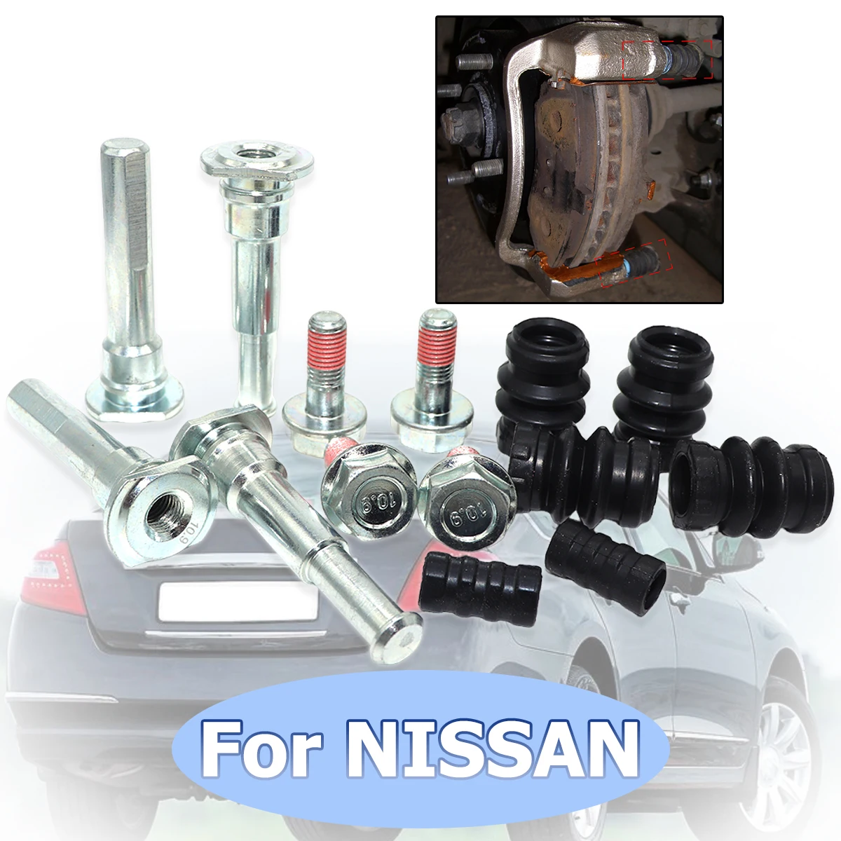 

Brake Caliper Cylinder Slider Guide Pin Bushing Boot Seal Rebuild Kits For NISSAN ALMERA N15 TEANA J32 MAXIMA NAVARA PICK UP D22
