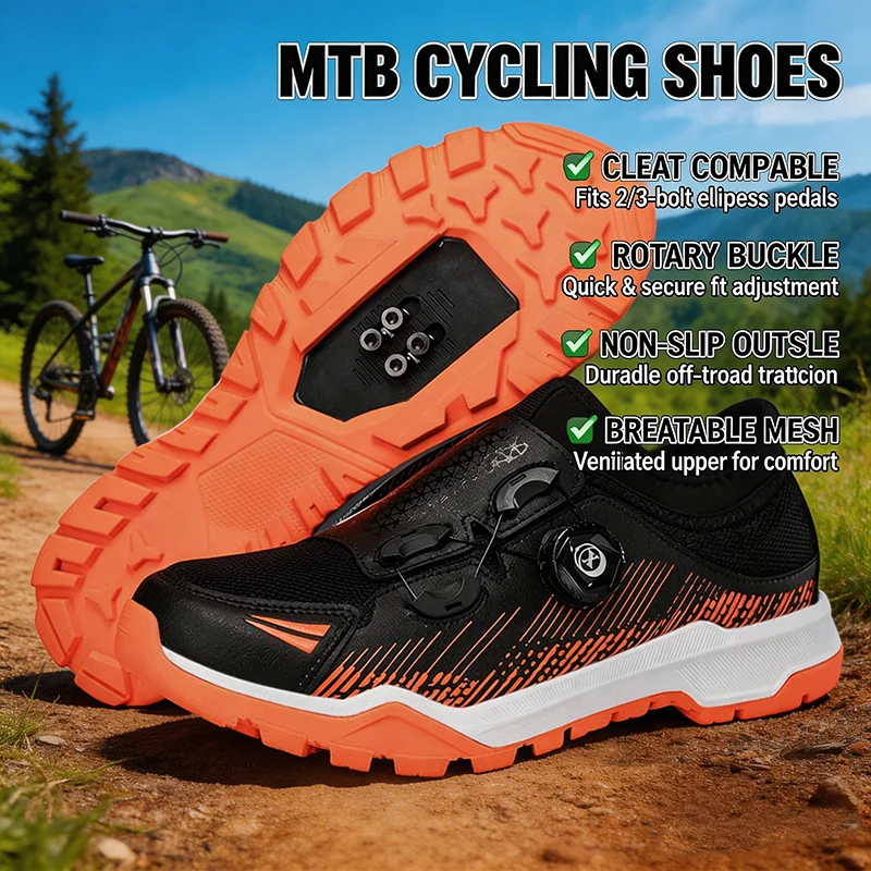 

Велотуфли MTB-199 XC/Trail/MTB (мужские) - Мужские кроссовки для гравийных и шоссейных велосипедов, система креплений SPD для обуви MTB