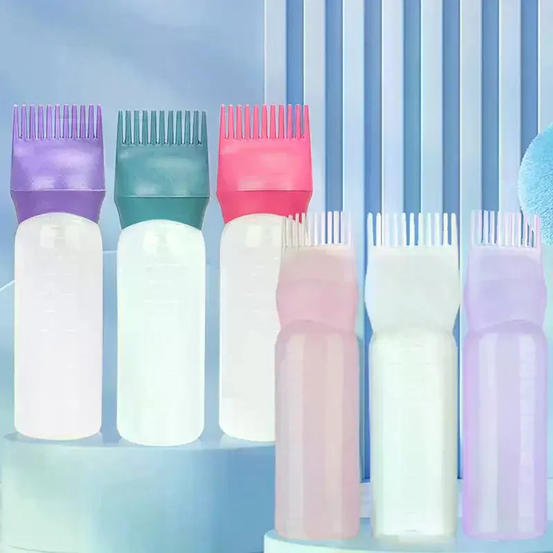 160ml Multicolor Plastic Hair Dye Refillable Bottle Applicator Comb Dispensing Salon Hair Coloring Hairdressing Styling Tool